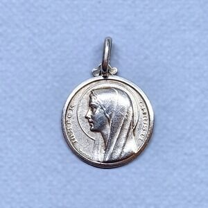 Vintage Portuguese Sterling Silver 925 Medal Our Lady of Fatima Mater Christi